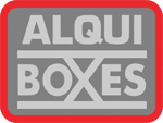 Logo de ALQUIBOXES estilizado como un elevador.