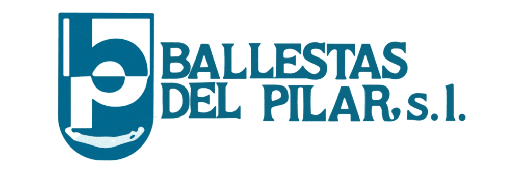 Claro, aquí tienes: El logotipo muestra el texto "BALLESTAS DEL PILAR s.l." en letras mayúsculas. A la izquierda del texto, hay un diseño estilizado con las letras "b" y "p" integradas en una forma similar a un escudo. El nombre de la empresa está escrito en una fuente azul y negrita. El diseño es simple pero distintivo, lo que lo hace fácilmente reconocible y relevante para fines de marca.