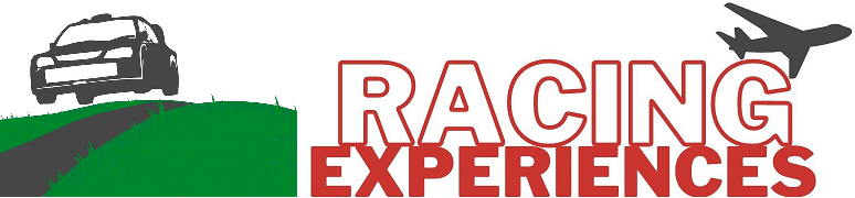 El logotipo muestra el texto "RACING EXPERIENCES" en letras rojas y negritas. A la izquierda del texto, hay un gráfico de un coche conduciendo por una carretera sobre una colina verde, y encima del texto, hay una silueta de un avión. La combinación del coche y el avión sugiere un tema relacionado con experiencias de carreras emocionantes o aventureras, posiblemente involucrando actividades tanto terrestres como aéreas. Esta imagen es interesante y relevante ya que transmite visualmente la emoción y la variedad de experiencias ofrecidas.