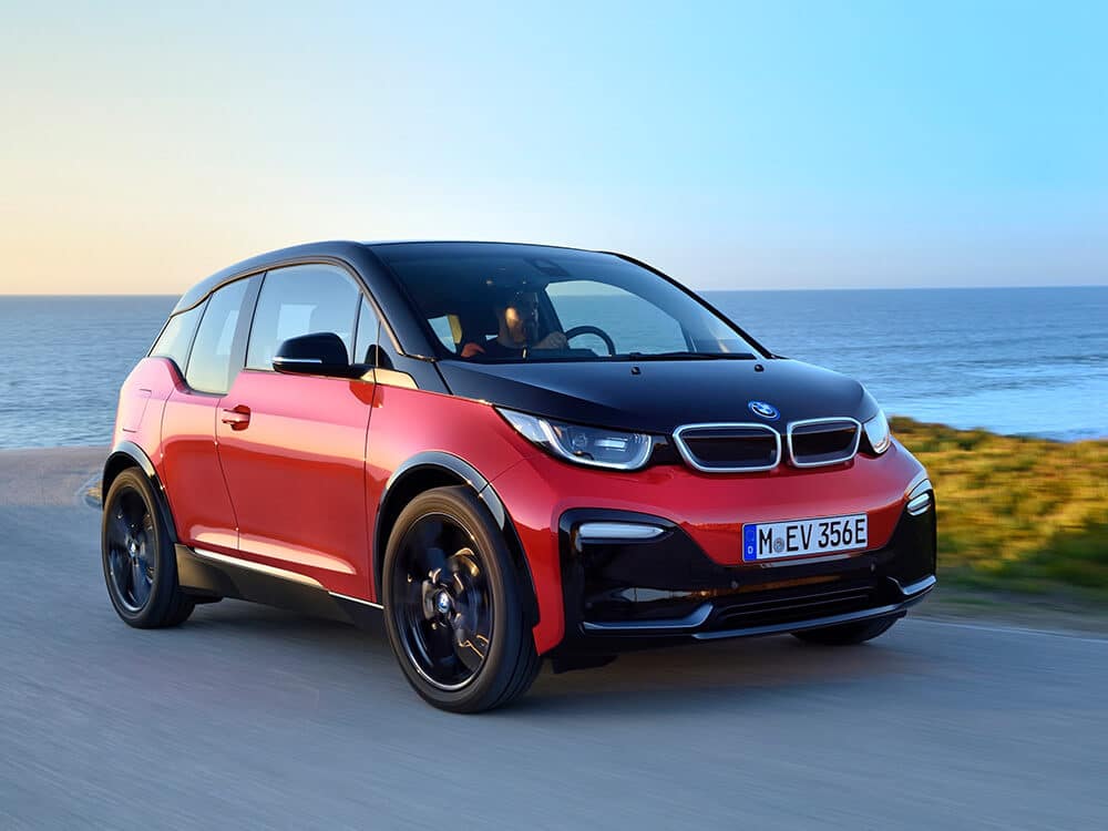 BMW i3 rojo y negro