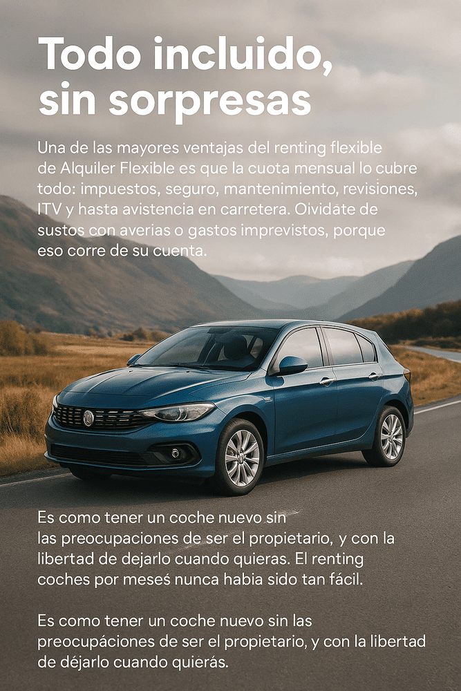 Renting de coches con todo incluido.